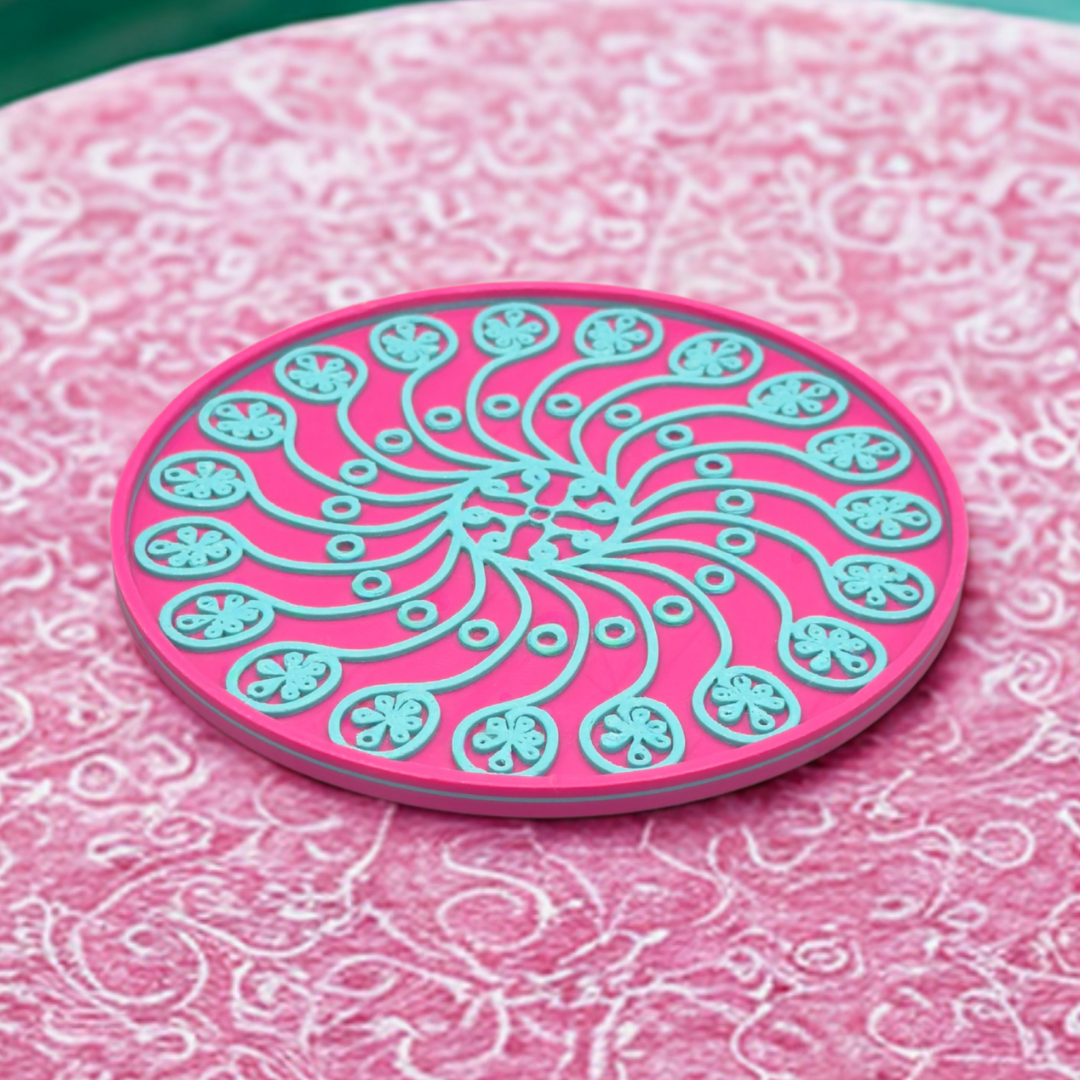 Coasters - 6 Custom Drink Coasters with Holder, 3D Printed Home Decor for Housewarming and Wedding Gifts for Her and Him